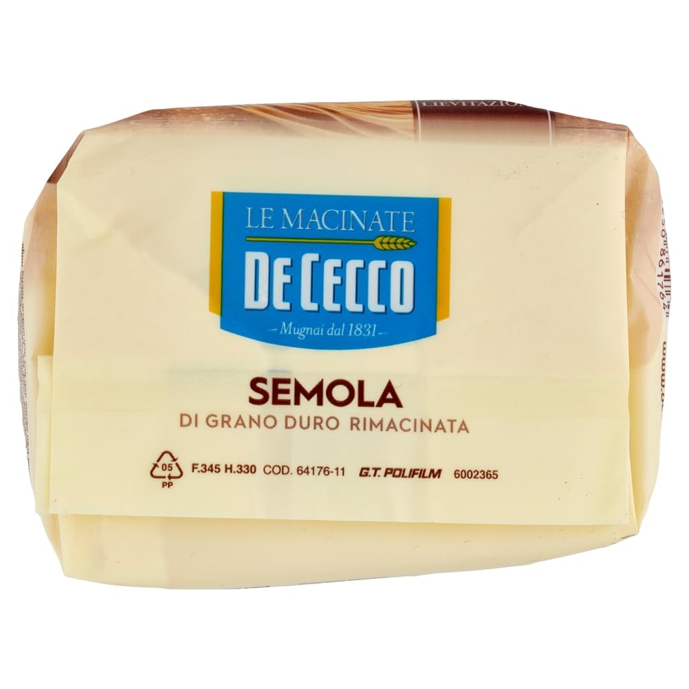 De Cecco Hartweizengrieß Mehl - Semola di grano duro rimacinata, Grieß durum 16 x 1kg + Beni Culinari Kostenloser Schlüsselanhänger