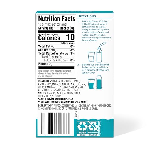 Amazon Grocery, Lemonade Drink Mix, 10 packets, 1.4 Oz - image 2