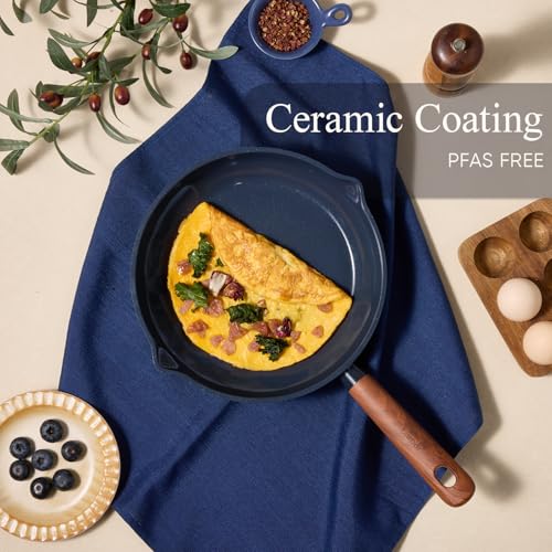 Image of CAROTE 21pcs Cookware Set Nonstick Pots and Pans Set, Ceramic Cookware Set Induction Cookware, Non toxic Healthy Non Stick Kitchen Cooking Set, PFAS PTFE Free, Blue