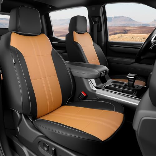 Image of 2019-2026 Chevy Silverado /GMC Sierra Seat Covers, Amber & Black