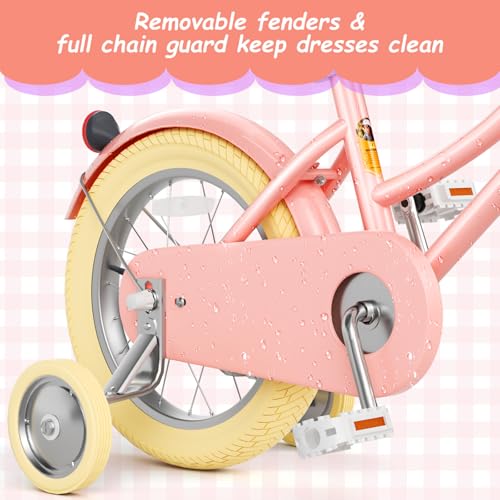 Image of Glaf 12 14 16 18 20 24 Inch Girls Bike for 2-15 Years Old | Kids Bike Bicycle,with Training Wheels, Toddler Bike,Girls Cruiser Bicycle, with Adjustable Seat and Handlebar