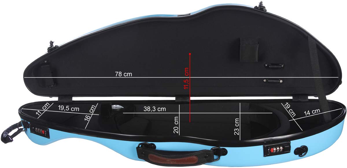 Futerał skrzypcowy Fiberglass 4/4 Safe Flight niebieskie niebo M-case + torba na nuty