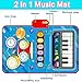 Toys for 1 Year Old Boy Gifts, 2 in 1 Musical Mats Toddlers 1-3, Piano Keyboard & Drum Mat for Toddlers, Early Educational Musical Toys Christmas Birthday Gifts for 1 2 3 Year Old Girls Boys Toddler