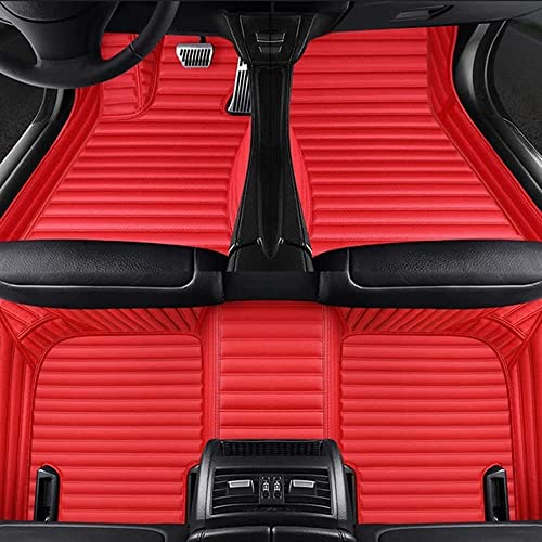 NYMCAR Custom Car Floor Mats Compatible with Audi BMW Mercedes-Benz Honda Toyota Lexus Infiniti Nissan Hyundai kIa 2004-2026 (21,Striped Red)