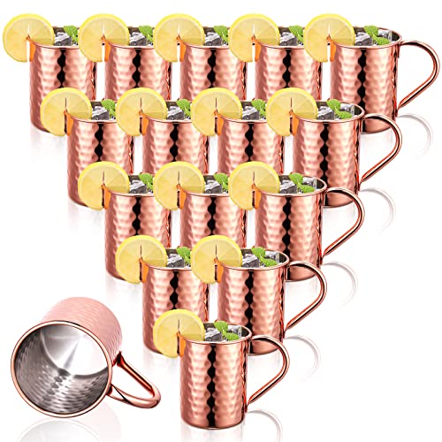 Didaey 16 Pack Moscow Mule Mugs Set 13.5 Oz Oktoberfest Beer Mug Rose Gold Stainless Steel Copper Cup Lacquered Hammered Tarnish Resistant Copper Plated Chilled Coffee Mug For Wedding Party Drinkware #TOP10