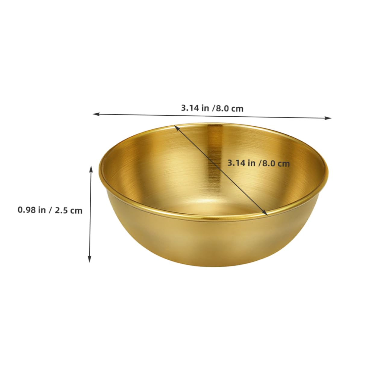 FUNOMOCYA Round Sauce Plate Small Stainless Steel Bowl Cooking Sauce Cup Mini Seasoning Dishes for Appetizers