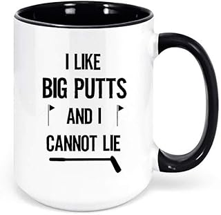I Like Big Putts And I Cannot Lie/Golfing Coffee Cup/Sublimated Design/Golfer Mug (BLACK)
