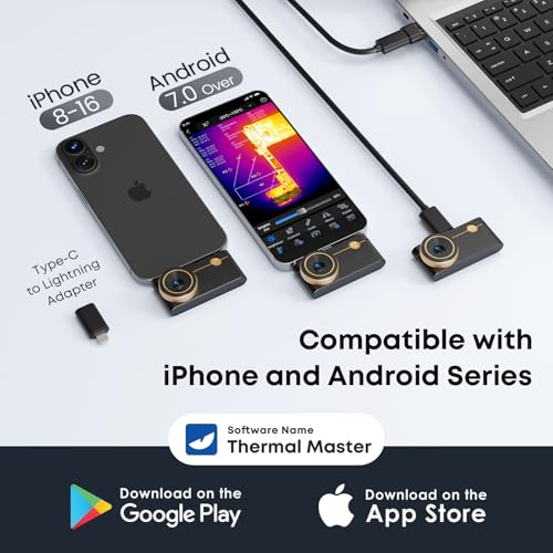Image of Thermal Master P3, Thermal Camera for iOS & Android, Manual Focus Infrared Camera, 512x384 X IR Resolution, -4℉ to 1112℉ Temp Range Thermal Imager, PCB Inspection