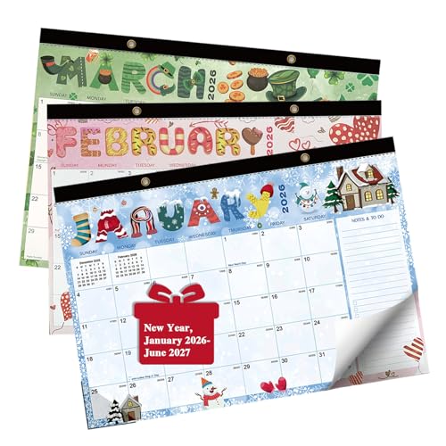 2026–2027 Desk Calendar – 18-Month US Holidays Theme Desk & Wall Calendar, Large 17"x12" Monthly Planner, Cute Aesthetic Organizer, Perfect Christmas & Holiday Gift for Teachers, Moms, and Coworkers