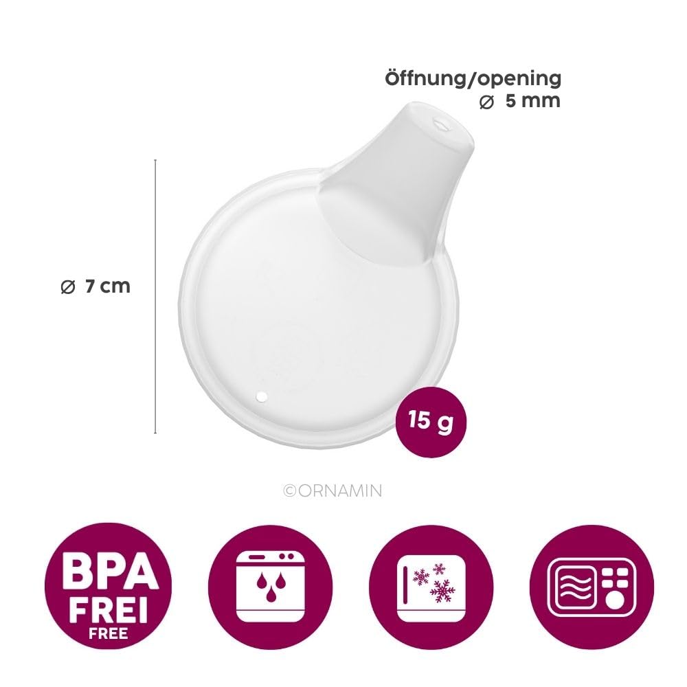 Ornamin Kubek z dwoma uchwytami ze stożkiem wewnętrznym, 140 ml, żółty, z wylewką i małym otworem (model 815 + 806) | pomoc do picia