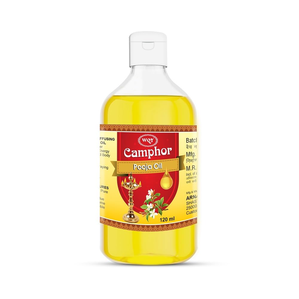 WQT Camphor Pooja Oil 120 ML for Deepak Poojan, Akhand Jyot, Remove Negative Energy-image-39