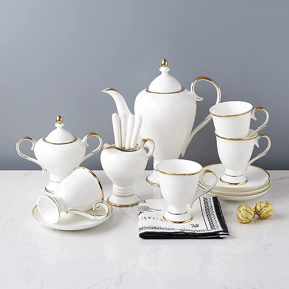 Japoński Czajniczek W Stylu Dworskim, 15 Szt. Porcelanowy Zestaw Do Herbaty Filiżanki Do Kawy Ze Spodkiem Brytyjski Zestaw Do Podwieczorku Z Cukiernicą Słoik Na Krem Dzban Łyżeczki Do Kawy