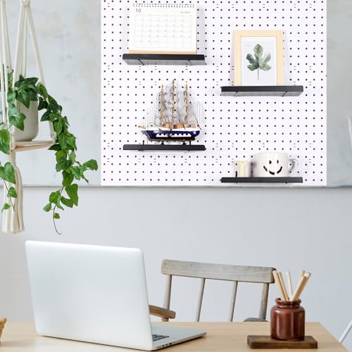 Beeveer 4 Pcs Pegboard Shelves Wall Organizer Peg Board Brackets Pegboard Steel Tray Pegboard Accessories Organizing Tools For Craft Garage Nursery Workbench Kitchen thumb #1