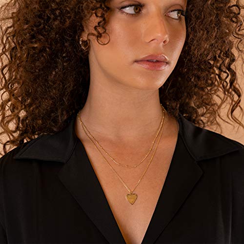 Pavoi 14K Gold Plated Pendant Chain Necklace For Women | Timeless Jewelry For Women | 10X2.4X10Mm Gold Plated Yellow Heart Necklace thumb #1