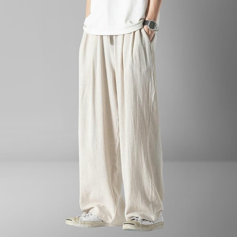 Pantalon ample confortable coton lin pour homme style décontracté - 2