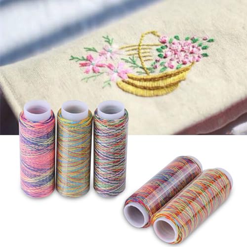 5 hilos de bordado multicolor en degrade, 120.3 yd, poliéster miniatura 2