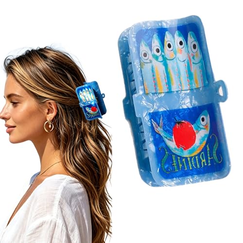Pinza para cabello con diseño de sardina Fun Claw Clips miniatura 1