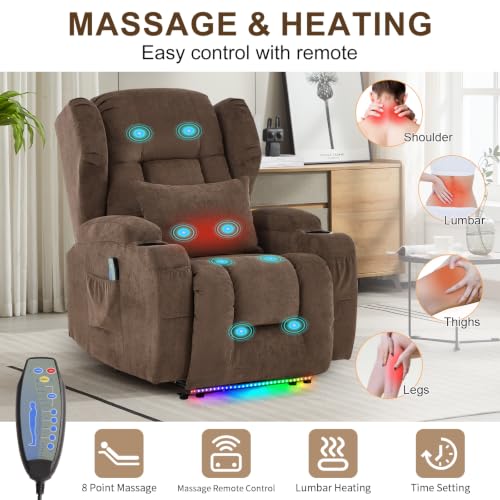 Image of DRMBOOK Power Recliner Chair, Wall Hugger Reclining Sofa