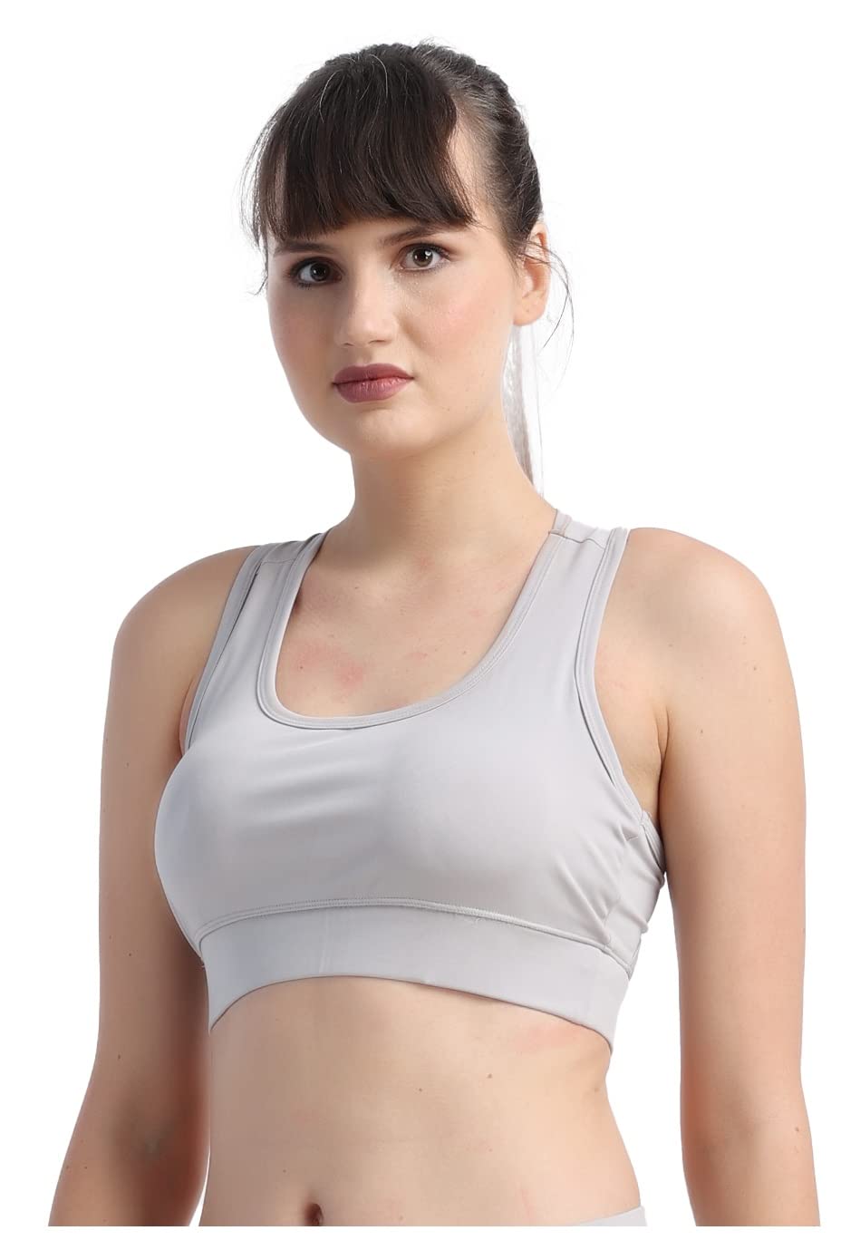 Solid Polyester Blend Non-Wired Soft Padded Sports Bra for Cycling, Racing, Excercise & Fitness-image-46