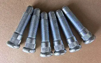 6pcs M14x1.5 Serrated Front Wheel Lug Stud Replacement for Chevrolet Silverado, GMC Sierra, Tahoe, Suburban, Cadillac Escalade, Hummer