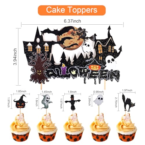 Vints PLATE01 152Pcs Halloween Party Plate Sets,Disposable Halloween Tableware,Halloween Party Plates,Napkins,Cups,Banner,Cupcake Toppers Decor thumb #2