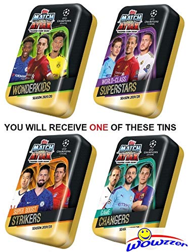 2019/20 Topps Match Attax Champions League Soccer EXCLUSIVE Collectors MEGA TIN with 60 Cards Including Limited Edition Card & 15 Subset Cards! Look for Ronaldo, Messi, Neymar, Kane & More! WOWZZER!