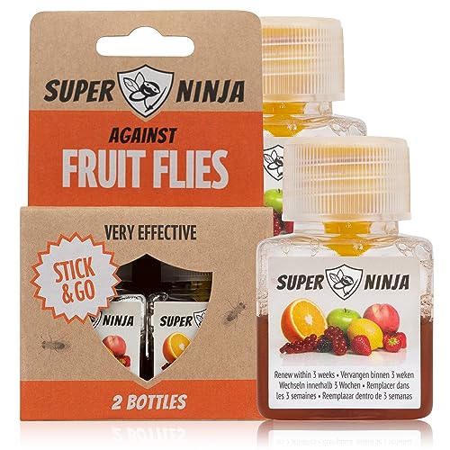 Super Ninja Trampa ecológica para Moscas de la Fruta - Pack de 2 atrapamoscas - Alta eficacia para...
