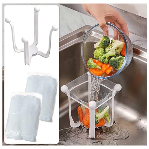 Colador para fregadero de cocina con cesta y bolsas de malla