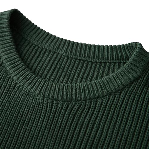 Mommy and Me Family Matching Sweaters Family Solid Color Long Sleeve Ribbed Chunky Knit Sweatshirt Pullover Tops3