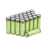 AmazonBasics - Batterie AA ricaricabili, ad alta capacità, 2400 mAh (confezione da 24), pre-caricate
