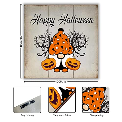 Panneau mural en bois Halloween nain citrouille déco chrétienne - 3