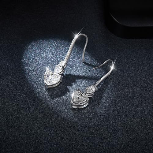 Boucles d'oreilles Coeur Moissanite Argent 925 à porter au quotidien avec élégance