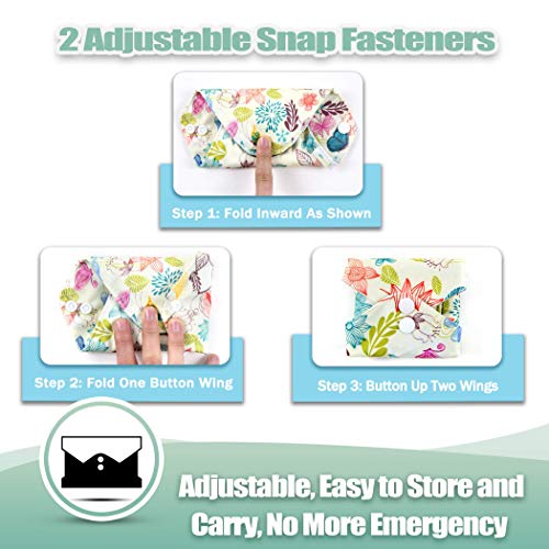 Wegreeco Bamboo Charcoal Reusable Menstrual Pads - Reusable Sanitary Pads | Reusable Panty Liners | Soft Cloth Menstrual Pads - 6 Pack With 1 Cloth Mini Wet Bag (Large, Mix Prints) #TOP4