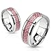STR-0070 Stainless Steel Pink Carbon Fiber Inlay Band Ring (10)