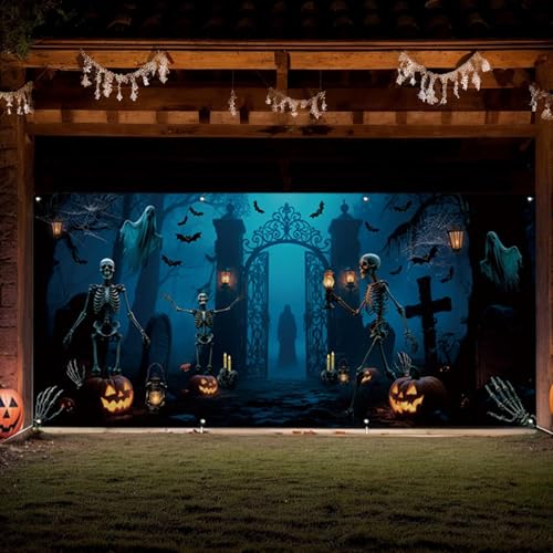 Bâche de garage Halloween résistante aux intempéries grand format 400x185 - 7