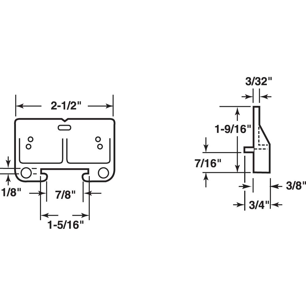 Prime-Line 22794 Drawer Track Guide and Glides, White (Single Pack)