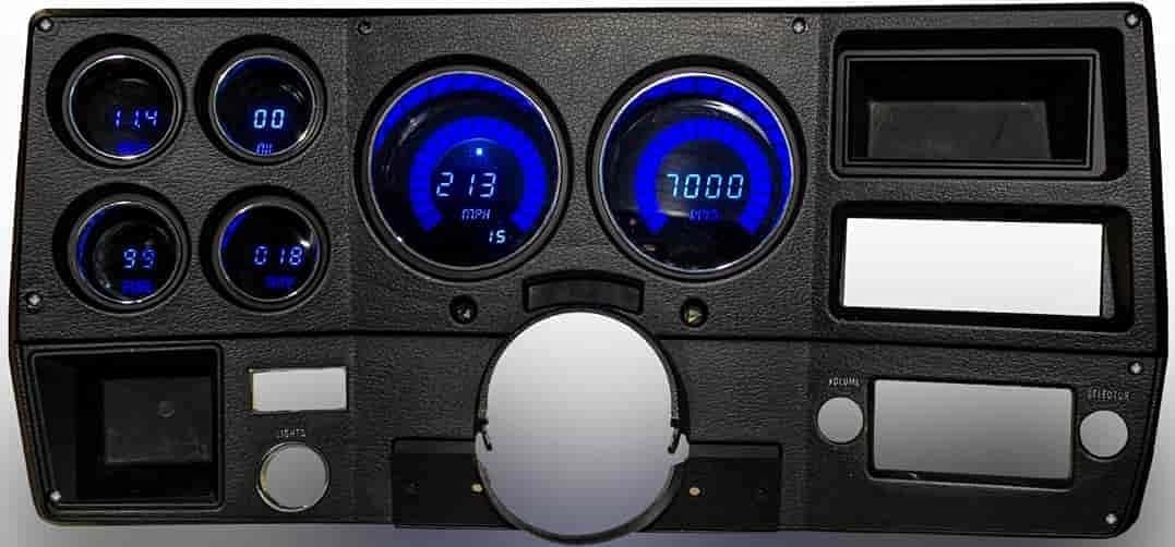 Installed Intellitronix LED Digital Gauge Panel with blue digital readouts for various vehicle parameters.