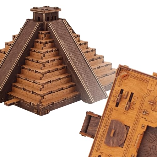 WOODEN.CITY Boîte à Puzzle Pyramide Maya – Puzzle Box, Escape Room, boîte Cadeau Unique – Fabriqué en UE