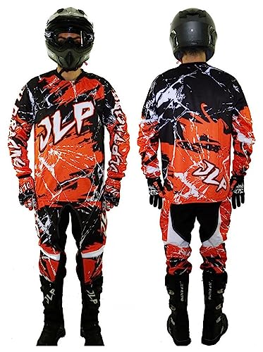 JLP RACING TENUE PANTALON MAILLOT GANTS MOTO CROSS QUAD ENDURO VTT BMX MTB ENFANT ORANGE M