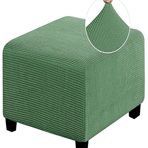 Funda elástica para taburetes pequeños, medianos y grandes, cuadrados, para respaldo, silla, protector de taburete, sofá, funda de almacenamiento de piel, color verde frijol, tamaño grande