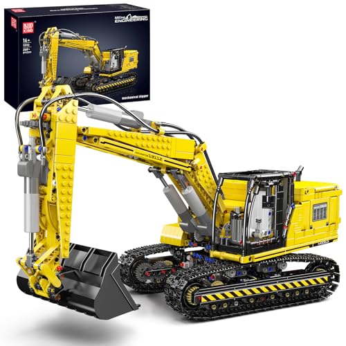 Mould King Excavatrice Technique, modèle de Pelleteuse à chenilles motorisée télécommandée, modèle de Camion motorisé de Haute Technologie, kit de...