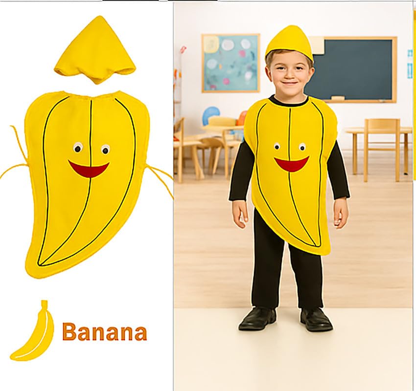 Image of FancyDressWale Fruit & Vegetable Fancy Dress Costume for Kids | Free Size 2-10 Years | School Fancy Dress, Stage Shows, Theme Parties