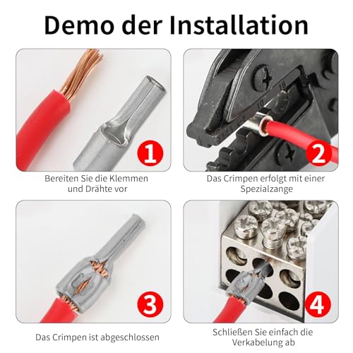 Alriedy Lot de 10 cosses à broches 10 mm² en cuivre pur étamé galvanisé non isolé conformes à la norme DIN 46230 - Lot de 10 pour des connexions fiables dans le domaine de l'électrotechnique – vue 7