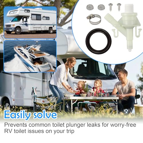 Image of kingsea 385311641 Water Valve Kit, Plastic RV Camper Toilet Valve Parts compatible with Sealand 300 /310 / 311 /320 / 321 Series RV Marine Toilet Flush Valves Replacement
