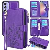 Lacass Compatible with Samsung Galaxy A54 5G 2023 Case [12 Card Slots] ID Credit Cash Holder Zipper