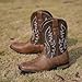 Kitulandy Cowboy Boots For Men Western Fashionable Retro Stylish Embroidered Square Toe Boots Chunky Heel