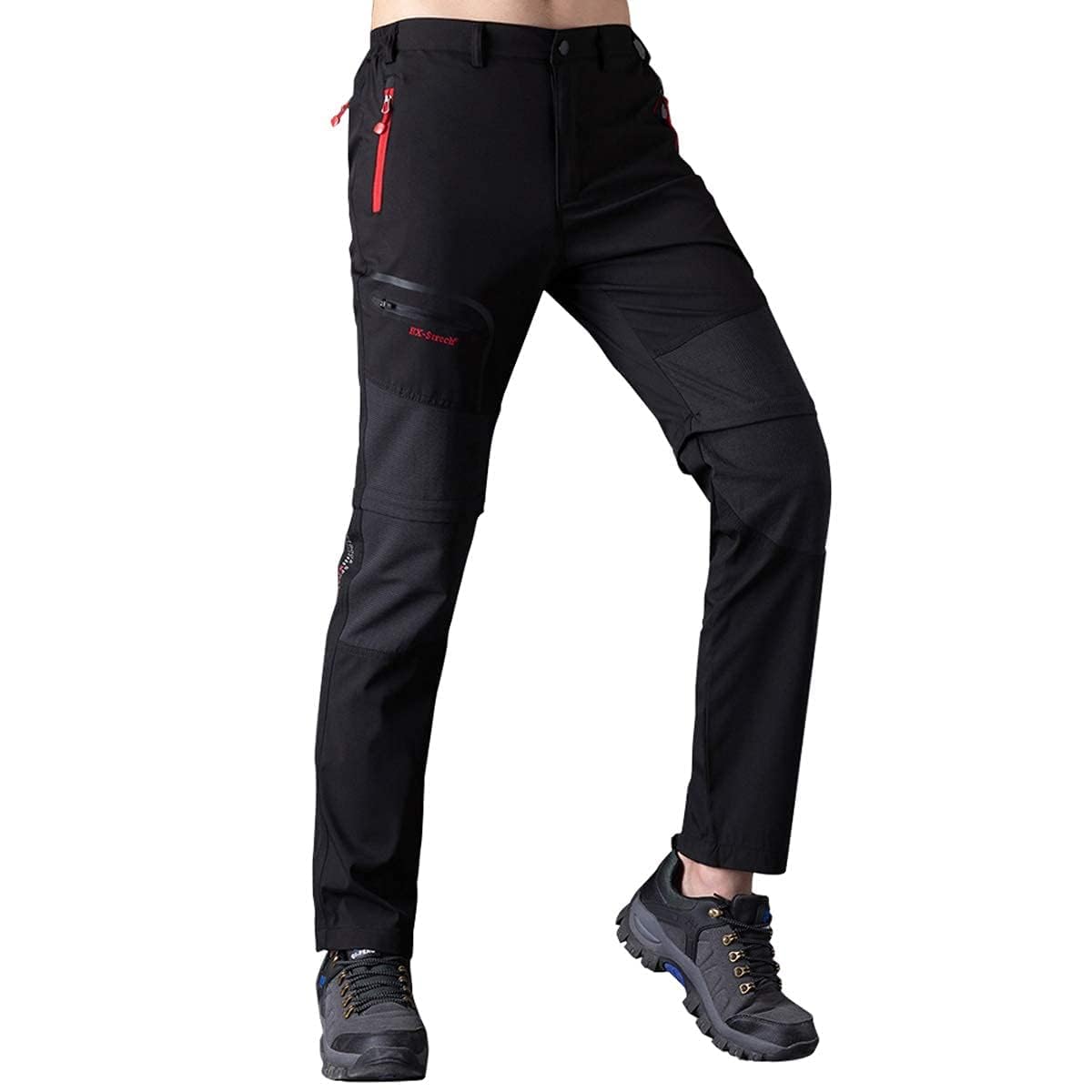 SANMIO Pantaloni Trekking Uomo Esterno Asciugatura Veloce Funzionali Leggeri Traspiranti Convertibile Pantaloncini Softshell Pantaloni da Arrampicata Casual - 3