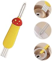 Vista 1 de Cepillo de limpieza de tapa de taza 3 en 1, cepillo de limpieza portátil multifuncional para grietas de botellas, espacios estrechos (C-Amarillo)