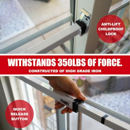 Securityman SECURITYBARPD Sliding Door Security Bar-Child Proof Sliding Door Lock Bar With Anti Lift Lock - Fits Most Doors & Windows - Adjustable Patio Door Security Bar thumb #4