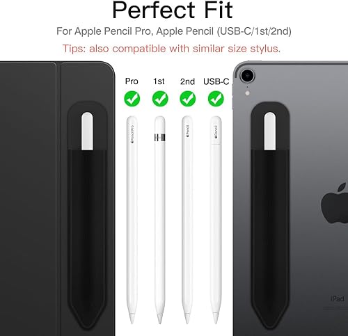 Miniatura 2 de MoKo Portalápices adhesivo para Apple Pencil de 12 generación, estuche elástico para lápices de cuero, funda adhesiva para iPad de 10 generación